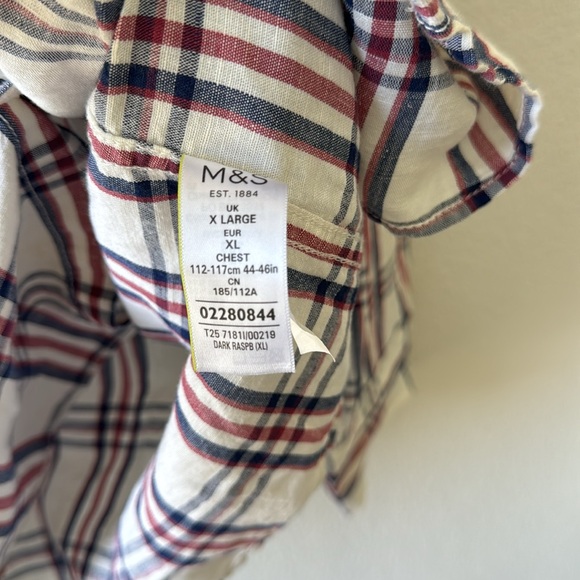 M&S Collection Linen Button Front Shirt Size XL - Picture 4 of 5